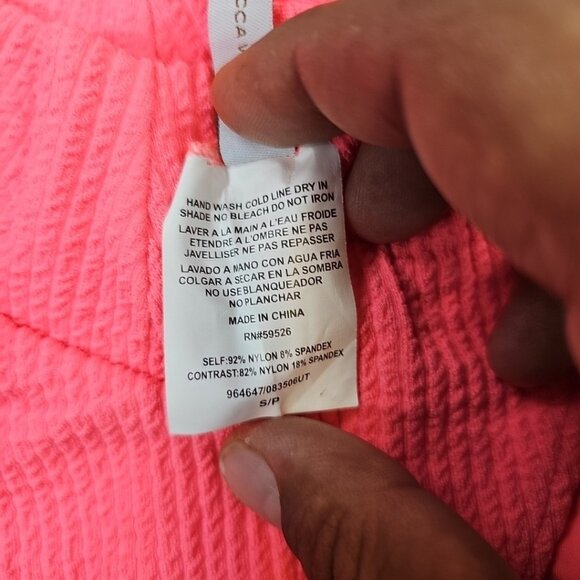 Becca French Cut Bikini Bottom Womens Size S Coral High Waisted Cheeky V Cut - Picture 5 of 5